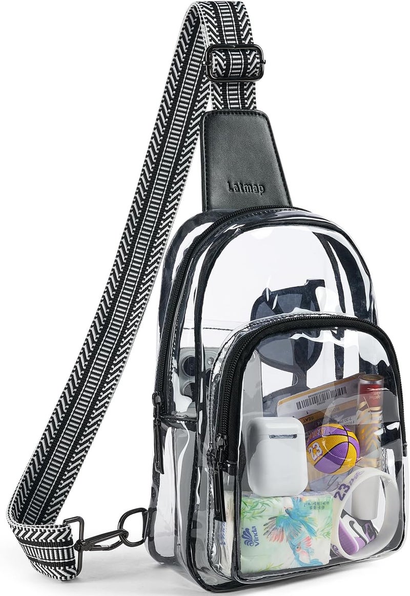 LATMAP Clear Bag for Stadium Events, Clear Purse for Women Stadium Crossbody Bag, Transparent Bag for Concerts Sports - Image 1